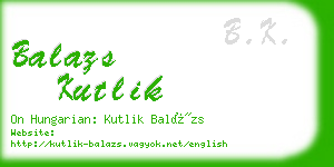 balazs kutlik business card